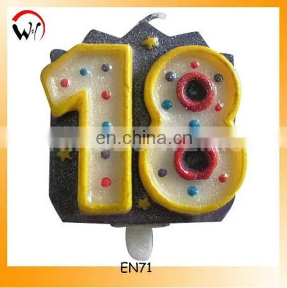 digit figure glitter birthday gold number candle