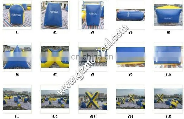 light blue inflatable paintball arena