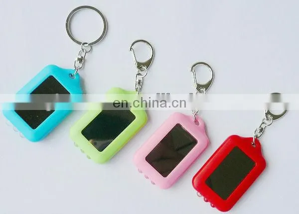 Promotional Led Light Solar Key chains Lovely led key chains can be print logo for promotion