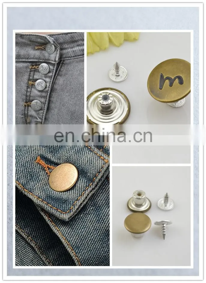 Metal zinc alloy custom sewing buttons