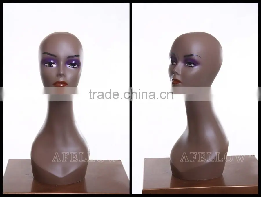 Realist Woman Mannequin Head Plastice Female Head for Display Wig H1040