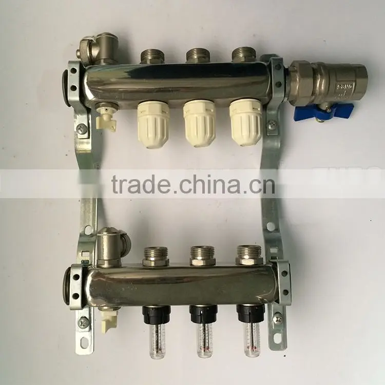 Customize size hotsale plumbing brass one-piece manifold for underfloor heating