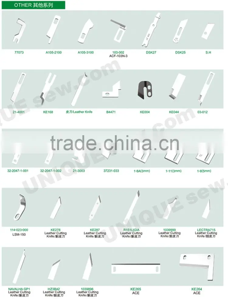 knife for sewing machine and cutting machine 2