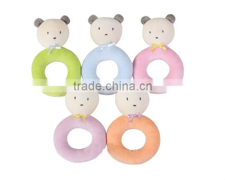 Soft bear plush baby rattle toys