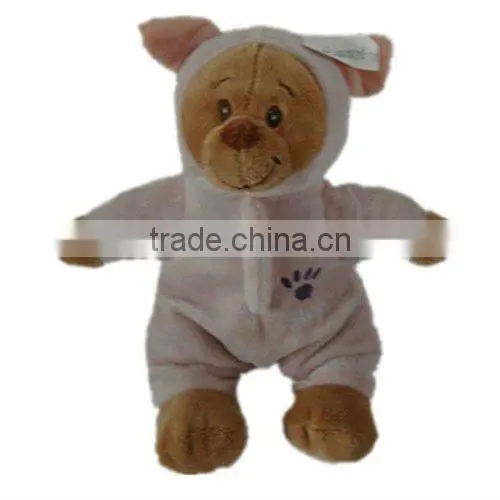 cute plush stuffed bear toys in animal shape clothes