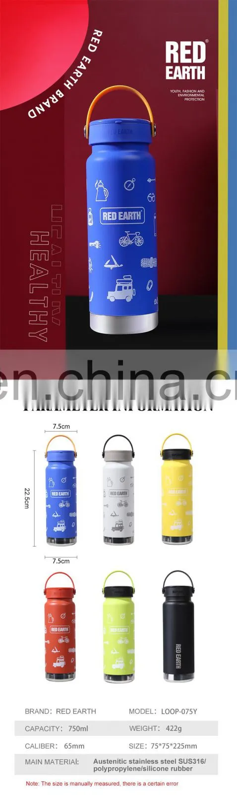 GINT 750ml Durable Sports Wide Mouth Drinking Good Design Water Bottle