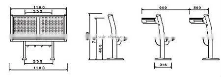 Cheap school furniture student desk and chair TC-001-L