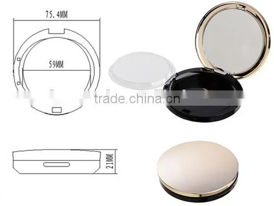Round compact pressed case hotsale makeup round case