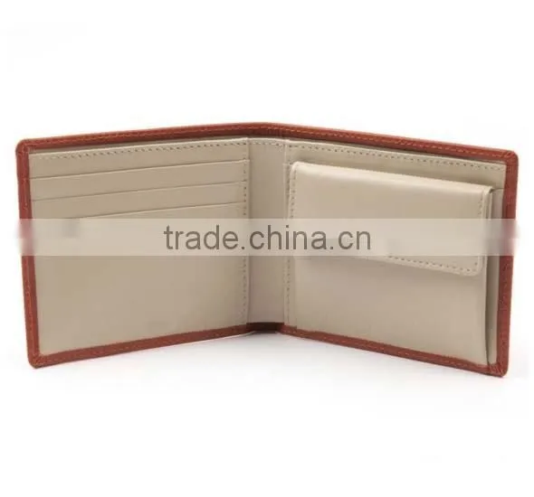 100% handmade bifold calf leather men wallet fashion genuine leather wallets