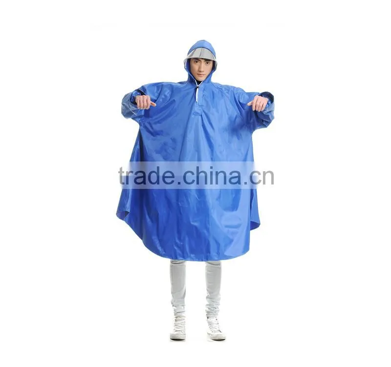 Unisex outdoor waterproof raincoat knee length raincoat