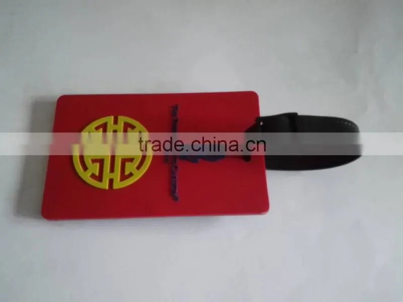 Famous bank logo soft PVC luggage tag for bank promotion usage