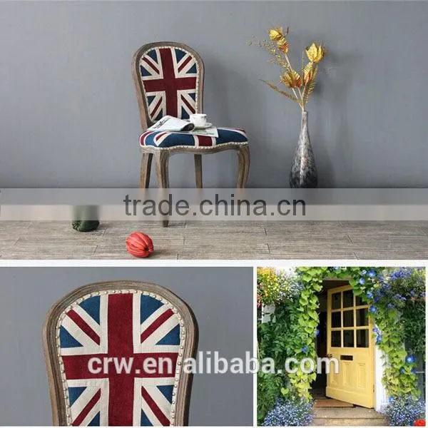 RCH-4073-1 Anqitue union jack chair/ottoman fabric chairs