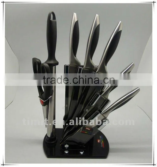 8pcs stainless steel solid handle good quality kitchen knife