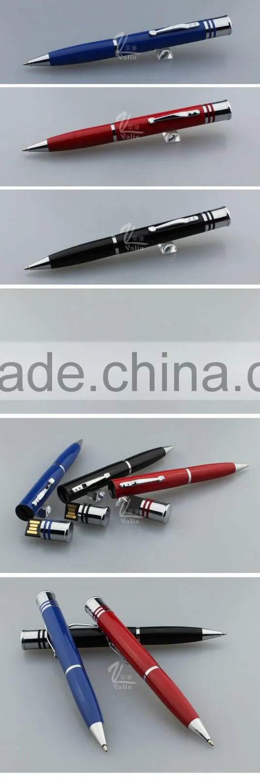 8GB promotional metal twist ball-point pen with USB function