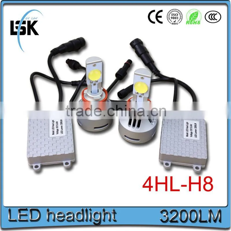 powerful waterproof build in fan with excellent heat dissipation led car light bulbs h8 led headlight for vehicles