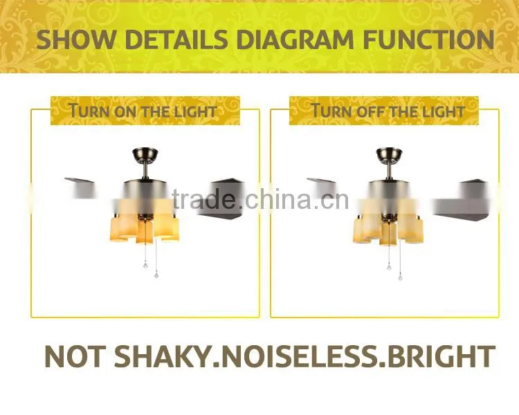Push Button Big Light Ceiling Fan Made In China