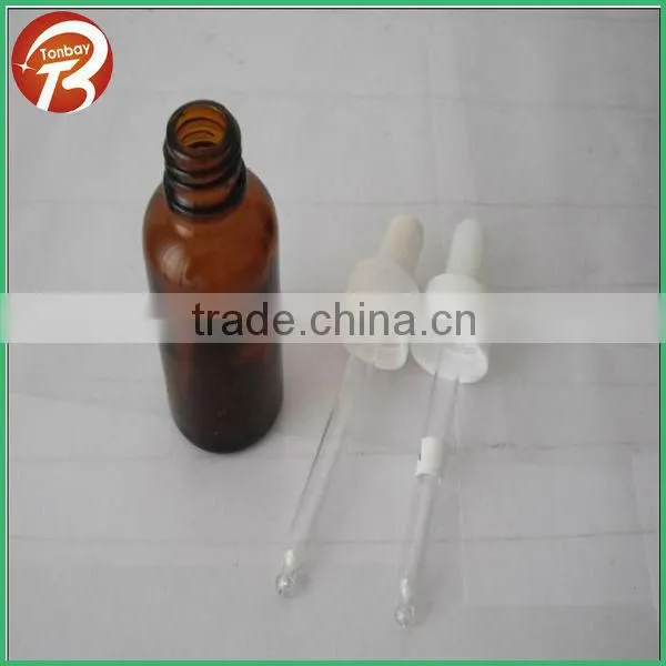 Glass pipette for DIN 18mm amber glass bottle
