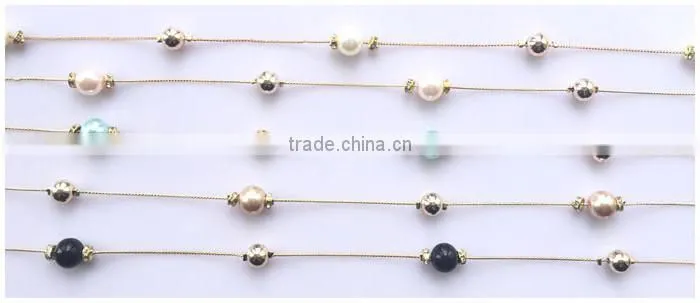 New Metal Waist Chain Belt Rhinestone Studded Peal Belt Lady's Casual Decorate Skirt Slim Chain Belt
