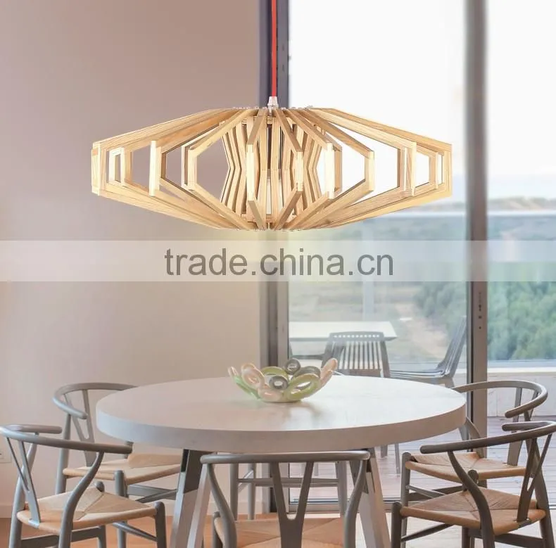 Wooden LED pendant light JK-8005B-05 new designer lighting decoration wooden pendant lamp
