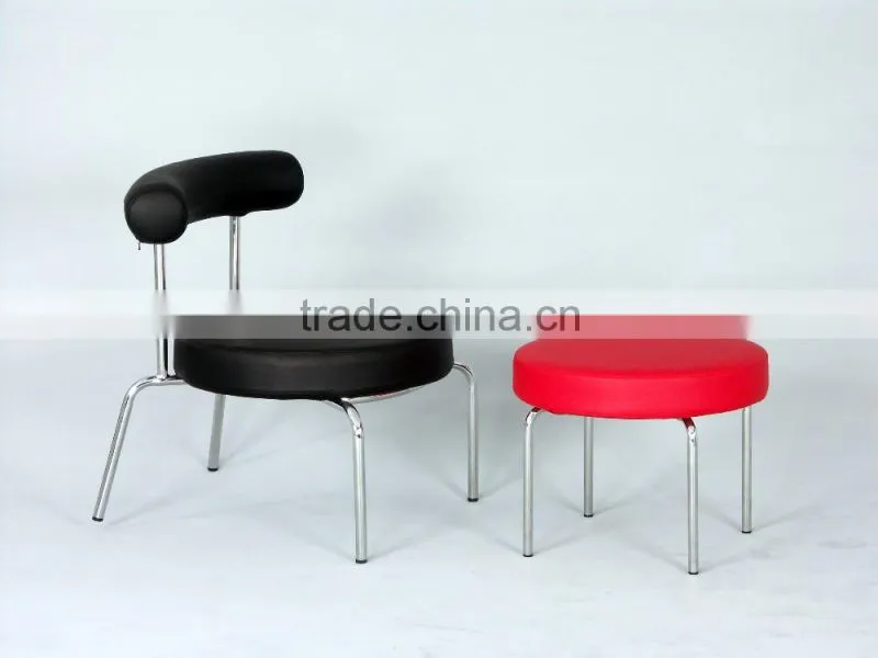 Black red PVC seat chair
