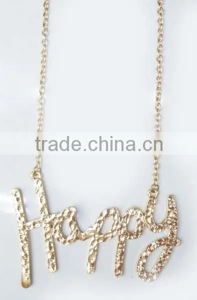 Hot Selling "Happy" Fashion Jewelry Necklace