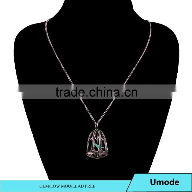 3D Birdcage Necklace Vintage Flying Bird Necklace Locket Indian Jewelry