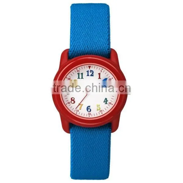 Fashion cute printed facbric nylon strap kid watch child wrist watch
