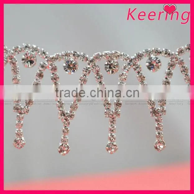 cheap fashion clear stone rhinestone jewelry chain WRC-216
