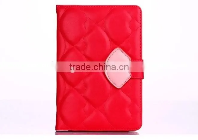 2013 Newest Lip Design for ipad Mini Luxury Leather Protective Mobile Phone Cases for ipad2/3/4 "11"