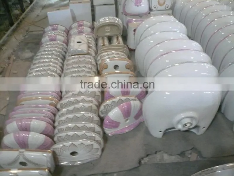 Sanitary Ware Ceramic One-piece Toilet Basin Bidet 4 Sets