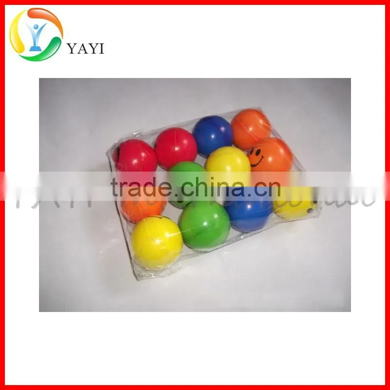 Hand Wrist Finger Exercise Stress Relief Happy Face PU Squeeze Ball