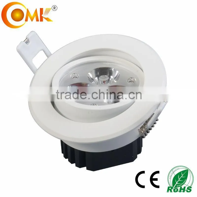 recessed adjustable Downlight Led 9W 220v AC warm white 3000k