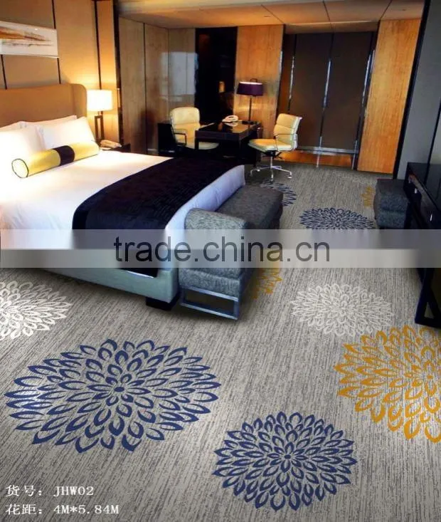 High Quality Luxury Warmth Fireproof Polyester Yarn Hotel Hall Corridor Carpet Customize Pattern Star Carpet