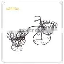 garden bicycle flower pot planter basket sculpture iron metal flower stand