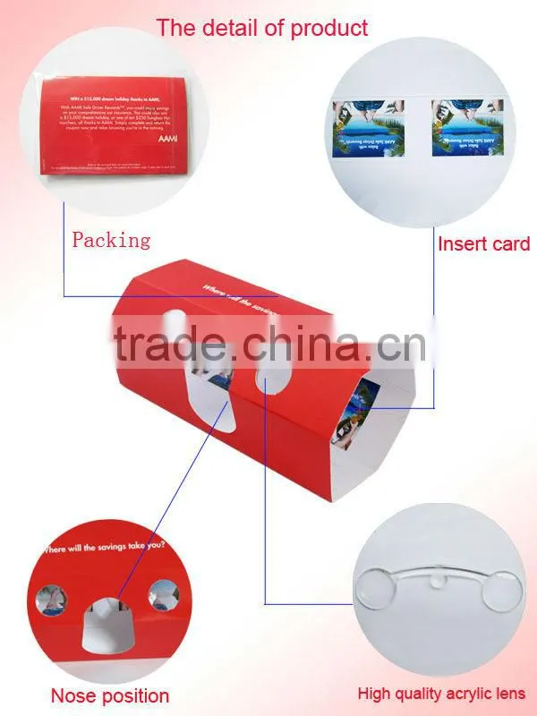2015 newest hot sale custom paper foldable 3d amazing stereo viewer