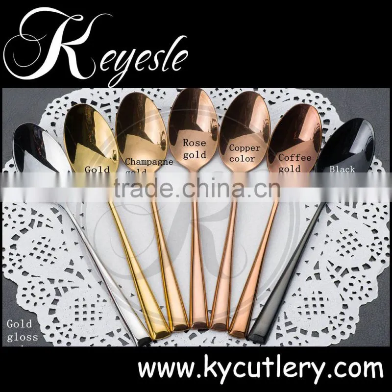 Gold cutlery set, copper cutlery, wedding knife and fork set