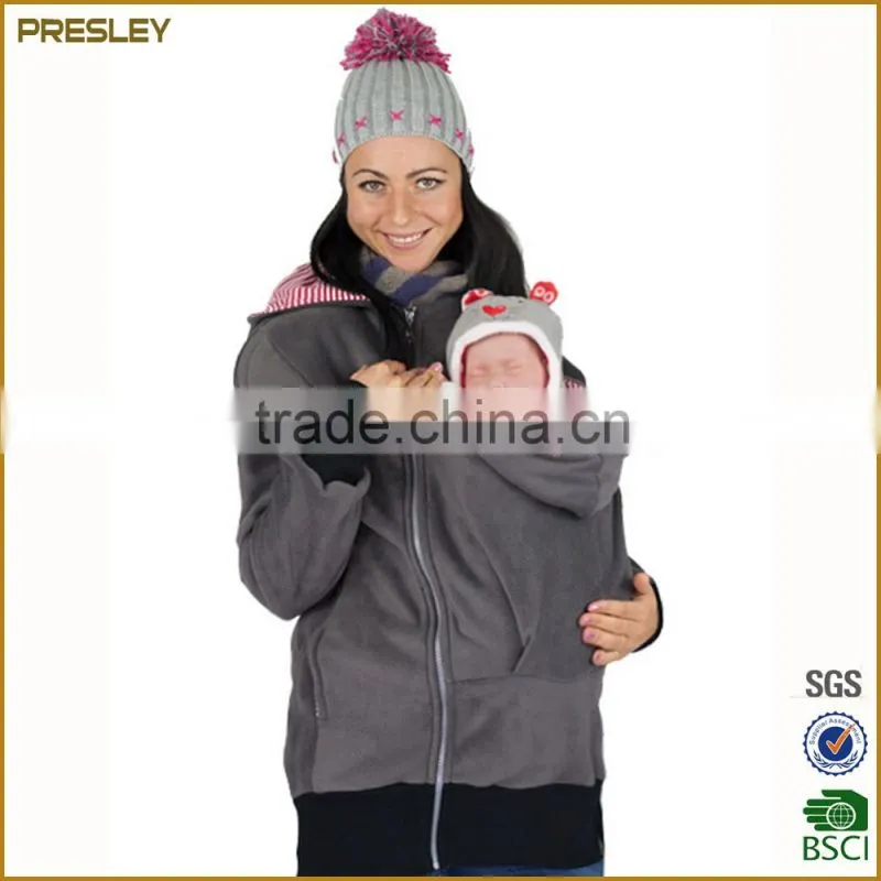 Customized Baby Laoding Fleece Hoodie Baby Carrier Fleece Hoodie Cover Baby wearing hoody, 3 in 1 function hoodie jacket