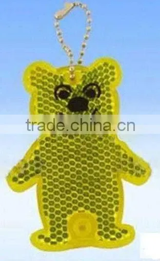 Reflective key chains,refletive bear hanger ,decorative plastic chain ,car reflective sticker