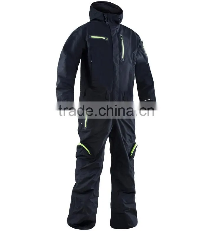 Waterproof breathable winter adult nylon one piece ski jumpsuit