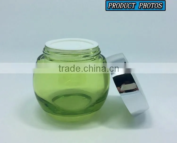 120ML empty green coloured facial mask glass jar