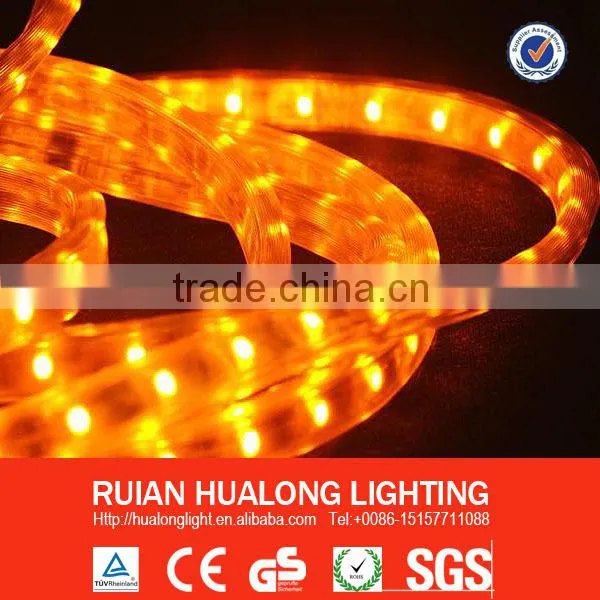 2014 New Design High quality Led Flat 3 wires Soft Rope Light for room orange color