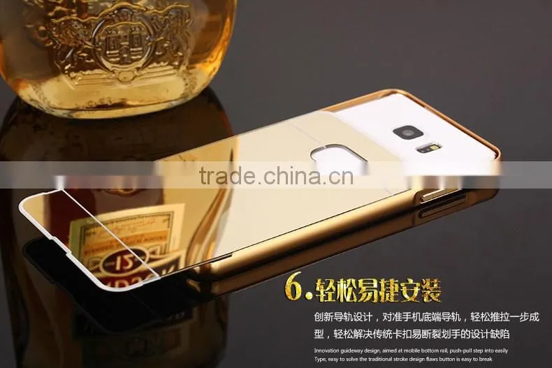 High Quality Aluminum Felt Case Cell Phone Bumper Case Whith Mirror Cover For Samsung Galaxy Note 3 Mirror Case