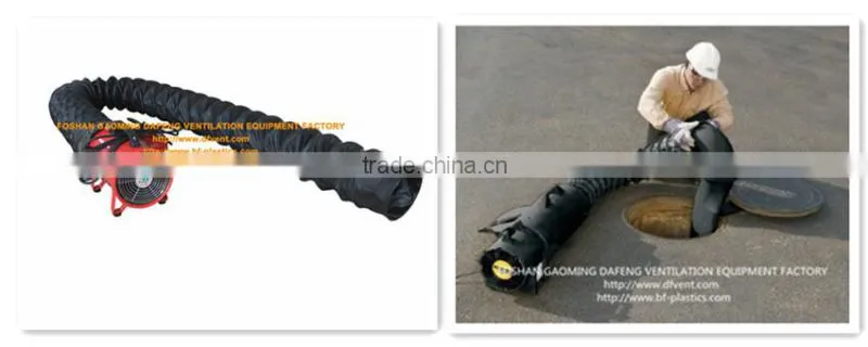 Black PVC Anti Static and Explosive Proof Plastic Blower Duct