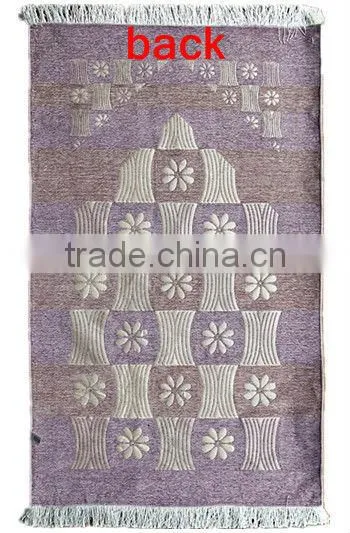100%chenille beautiful woven high quality Muslim prayer rug