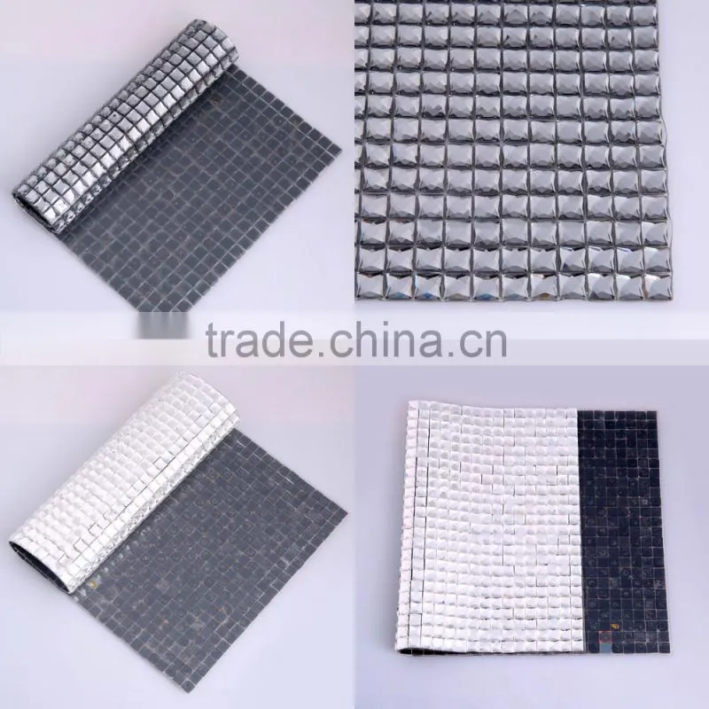 Cheap 24cm*40cm square glass round stone rhinestone sheets for wedding decorations