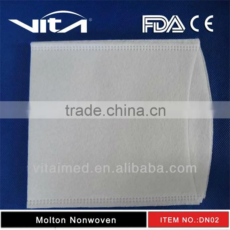 Disposal nonwoven molton washing gloves 15x22cm