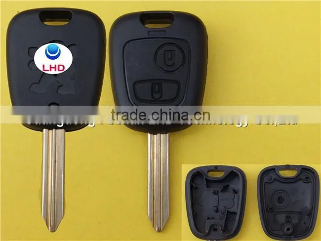 2 Buttons Uncut Remote Key Shell for Peugeot Car key Blank x type blade