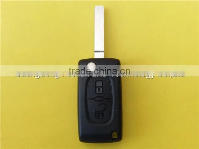 High quality 307 2 button car key case shell no logo no battery place CE0523 for Peugoet remote