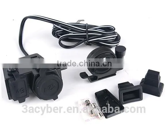 New 2.1A Waterproof Motorcycle Car Charger USB Cigarette Lighter Power Adapter