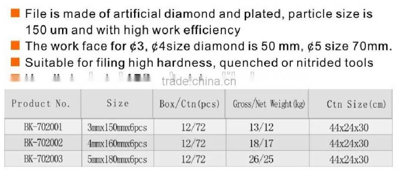 diamond file, square files , , 6pcs diamond files